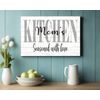 Personalized Kitchen Sign – “Seasoned With Love” Rustic Wall Art | Custom Solid