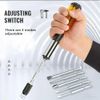 KENANLAN Push Pull Ratchet Screwdriver Adjustment Spiral Ratchet Screwdriver with 5 Replaceable Heads (yellow)