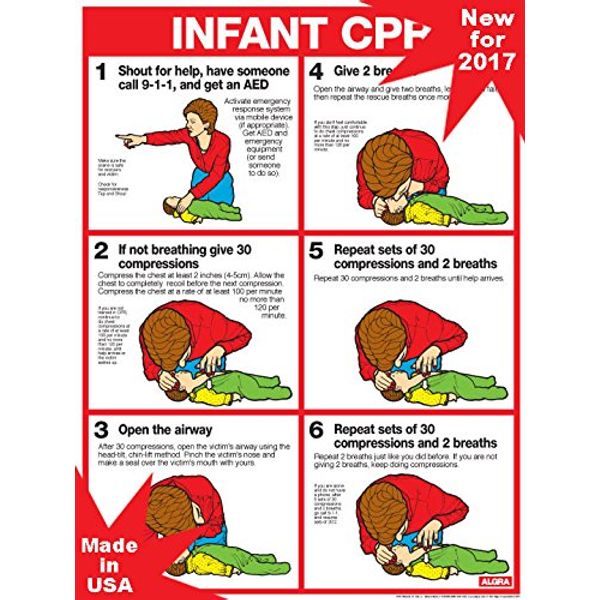 ALGRA CPR for Infants 18" X 24" Laminated Poster 2017 Standards