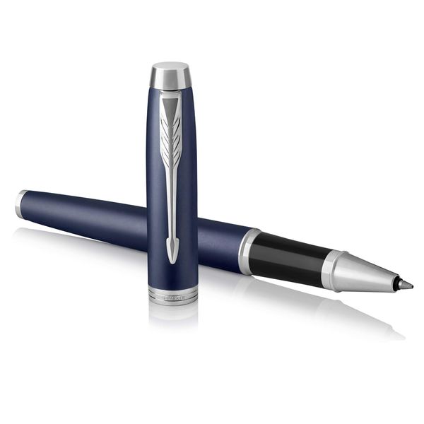 Parker IM Tintenroller | Matte Blue | feine Spitze | Schwarz | Geschenkbox