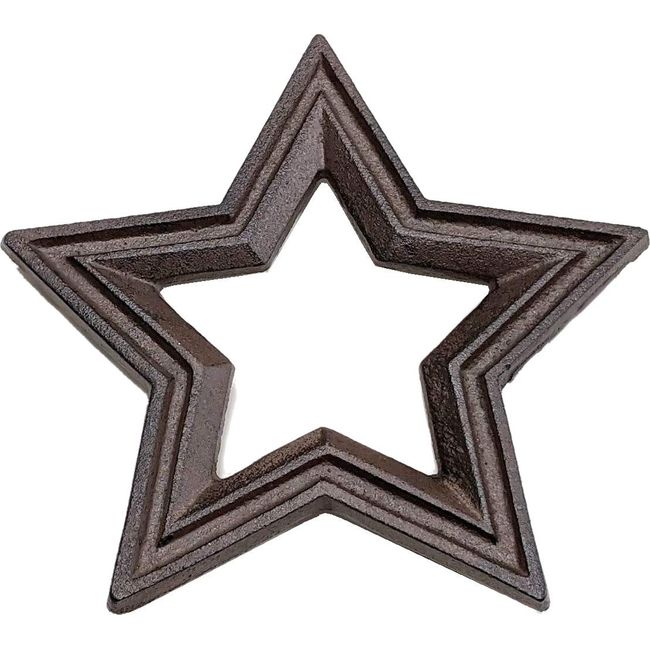 TOSSDICE TDST09-6757-15R CAST IRON STAR TRIVET Rusty