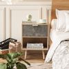 White Nightstand LED Light Bedside Table Cabinet 3 Drawer Bedroom High Gloss