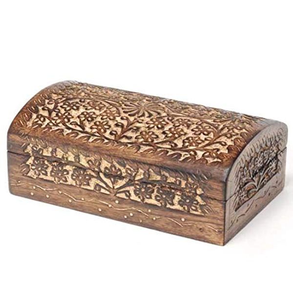 Floral Mango Wood Box 8" x 5"