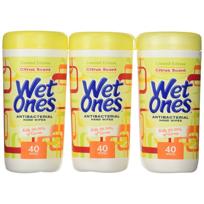 Wet Ones Antibacterial Fresh Scent Hand Wipes 40 Ct Canister