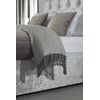 Crushed Velvet Divan Bed Base Wrap in Silver Grey Deep Fit Superking Bed Size