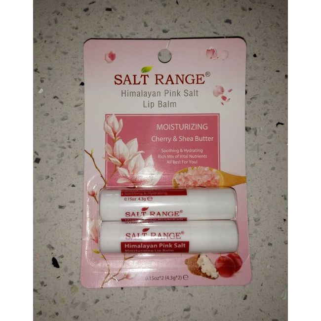 Salt Range Himalayan Pink Salt Moisturizing Lip Balm Cherry & Shea Butter 2 Pack