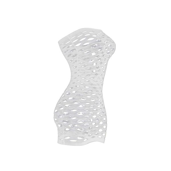 ds. distinctive style Fishnet Lingerie Women Bodysuit Strapless Nightwear One Size Chemise for Lady for Women (White)