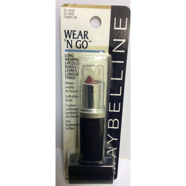 Maybelline Wear N' Go Long Wearing Lipcolor Lipstick ( GO ROSE ) NEW.