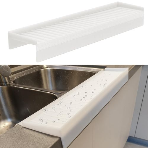 Kitlers Silicone Sink Edge Protectors for Kitchen Sink,Kitchen Bathroom Sink Splash Guard＆Draining Mat, Multifunction Sink Accessories, Sink Countertop Protector for Steel Granite Quartz (Transparent)