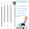 Dental Tools Set - Professional Stainless Steel Krisp Beauty 5 Pc Dental Pick Tartar Remover Plaque Scraper Probe Scaler Mouth Mirror Oral Hygiene Care Dentist Teeth Cleaning Kit for Adults