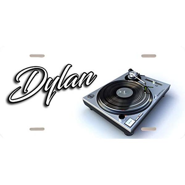 Personalized License Plate - Offset Record Player Couple or Single Name Design