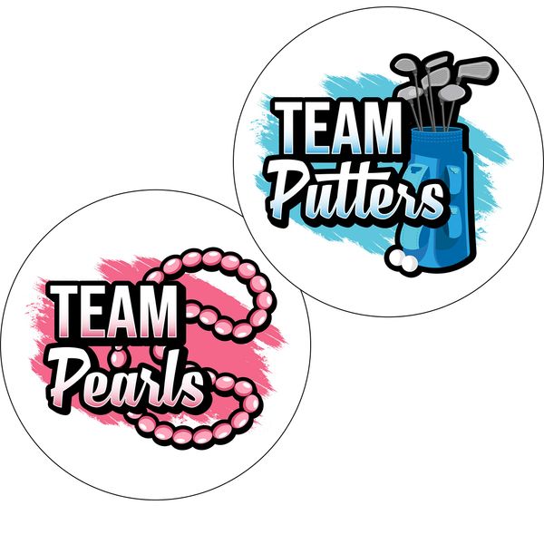Putters Or Pearls Gender Reveal Party Stickers Decorations Supplies Golf Balls Voting Matte Stickers 24 Pack