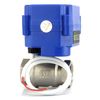 U.S. Solid 3/4" Motorized Ball Valve Stainless Steel Electrical Ball Valve, 9-24V AC/DC, 2 Wire Auto Return Setup