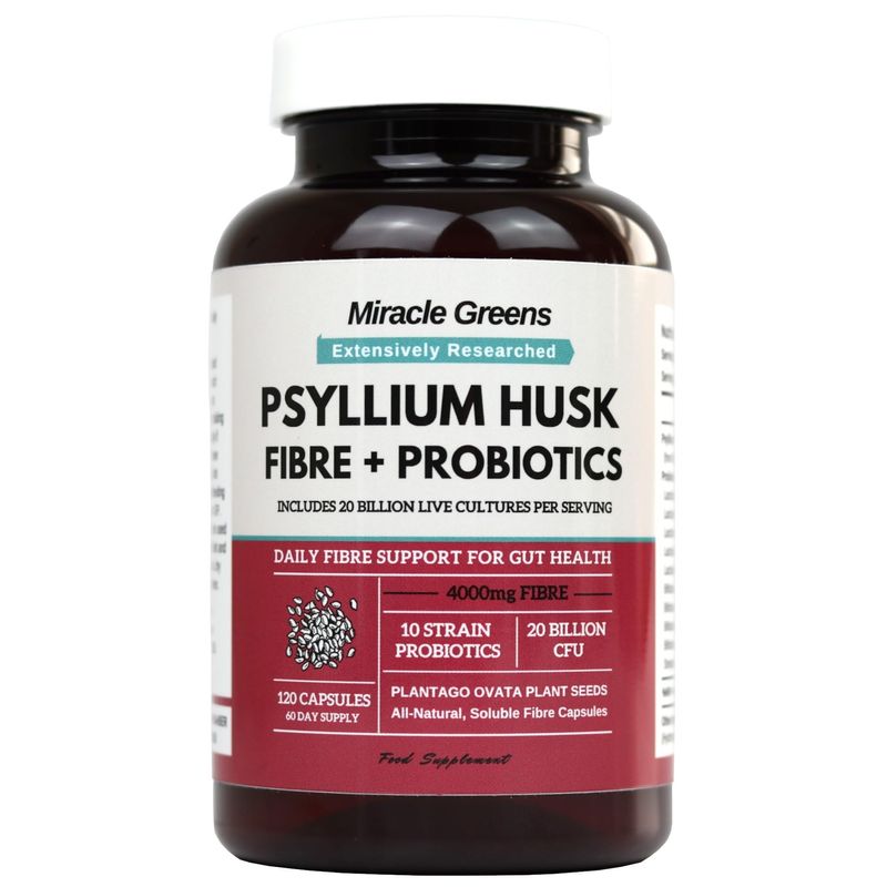 Powerful 4000mg Psyllium Husk Fibre with Probiotics – 20 Billion CFU ...