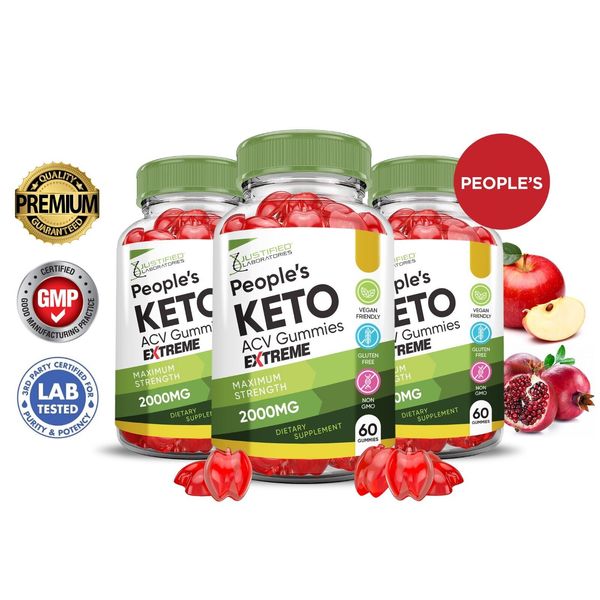 Peoples Keto Extreme ACV Gummies 2000MG Apple Cider Vinegar 180 Gummys