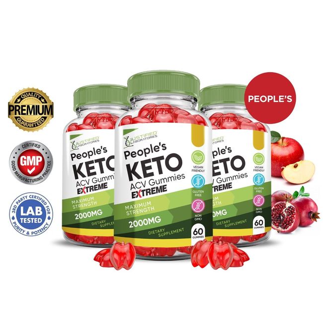 Peoples Keto Extreme ACV Gummies 2000MG Apple Cider Vinegar 180 Gummys