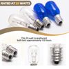Verplexter 120V Lighting Makeup Mirror Bulb Replacement, E12 Candle Holder Base T20 Bulb, 2 Transparent 2 Blue