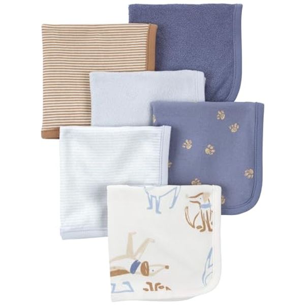 Carter's 6-Pack Washcloths (Blue/Ivory)