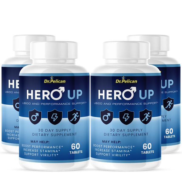 Hero Up- Men's Health & Performance- 4 Bottles- 240 Tablets