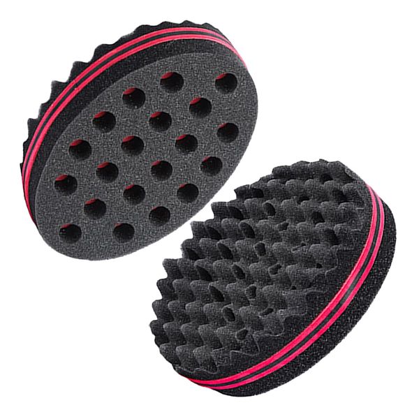 Hair Sponge Magic Twist Sponge Two Sides Dread Afro Coil Barber Hair Sponge for Men and Women Curl Curling Sponge Brush Foam Wave Sponge Big and Small Holes for Boy Girl Long Short Hair 1 Pcs