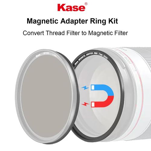 Kase 49mm Magnetic Lens and Filter Adapter Ring Kit - Convert 49mm Screw-in Thread Filter to Magnetic, Ultra-Thin & Aluminum Alloy