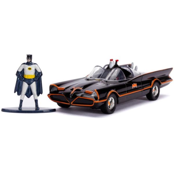 Jada 1966 Batmobile with Diecast Batman Figurine Batman (1966-1968) Classic TV Series DC Comics Hollywood Rides Series 1/32 Diecast Model Car