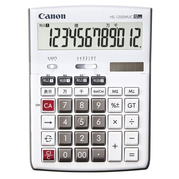 Canon HS-1250WUC Business Calculator Anti-bacterial Specification (12 Digit / Large Tabletop Size w/ W Tax Function)