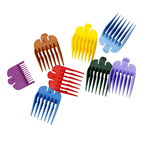 8PCS Plastic Limit Comb Guide Cutting Guard Attachment Kit For WAHL Hair Clipper