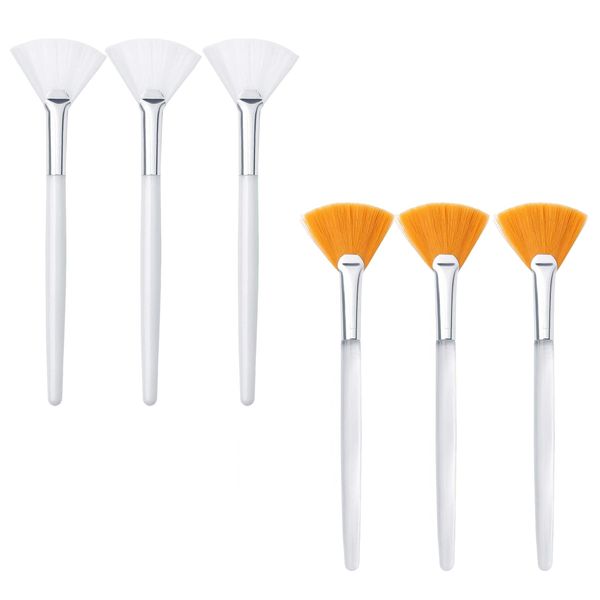 6Pcs Facial Brush, Soft Face Mask Brush Applicator, Cosmetic Applying Tools Facial Brushes for Women Girls, Fan Brushes for Facials Mud Mask Cream Peel Sleeping Mask Makeup