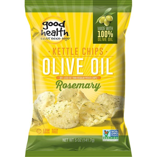 Good Health Kettle Style Olive Oil Potato Chips, Rosemary, 5-Ounce Bags (Pack of 12)