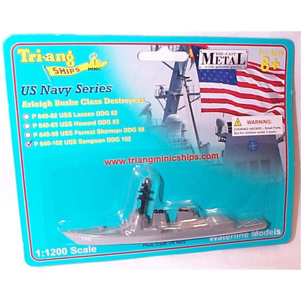 triang minic P840-102 USS sampson DDG 102 ship 1:1200 scale diecast model