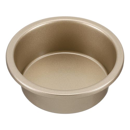 uxcell 4 Inch Round Cake Pans, Non-Stick Cheese Cake Pans with Removable Bottom Leak Proof Cake Baking Pans for Birthday Wedding Cakes Baking, Gold