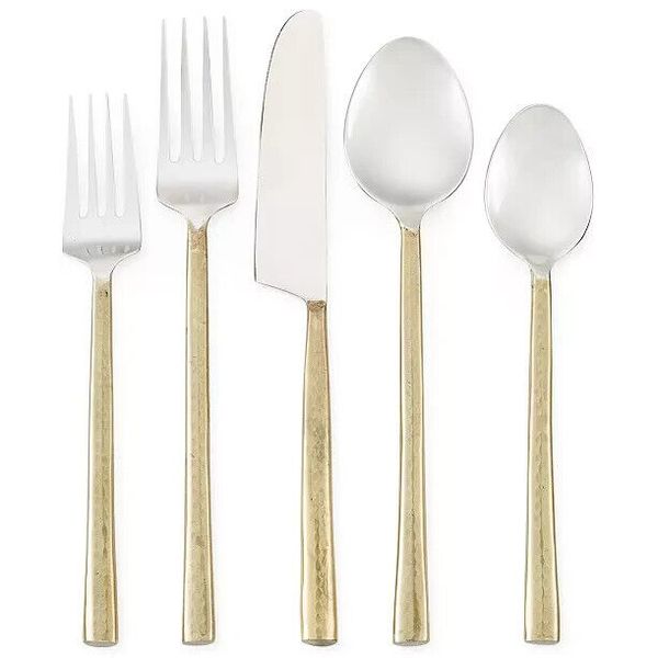 CAMBRIDGE PRIYA BRASS MIRROR 5pc set 18/8 stainless steel.