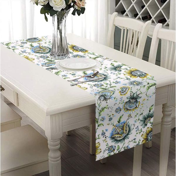 Printed Table Runner - Jaco Blue