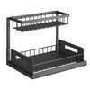 2 Tiers Pull Out Under Sink Rack Organizer Sliding Shelf for Bathroom Kitchen
