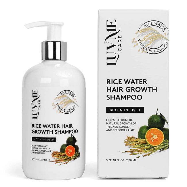 Luv Me Care Rice Water For Hair Growth- Rice Water Shampoo, Natural Hair Growth Products, Hair Growth Shampoo With Biotin for Thinning Hair and Hair Loss, All Hair Types, Men and Women 10 Fl Oz