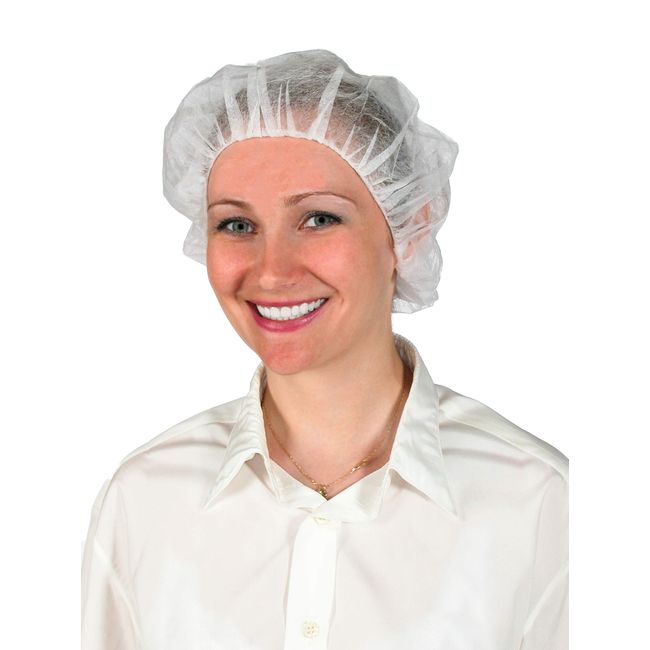 Non-Woven Mob Cap/Head Cover/Bouffant/Medical Cap/Hair Cover, White/Blue/red – Pack of 100 (White)