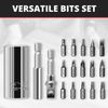 [19Pcs] Ratcheting T-Handle Screwdriver Set w/ 15Pcs CRV Bits & Storage Case