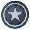 CAPTAIN AMERICA SHIELD LOGO STAR PVC RUBBER PATCH BLACK & GREY HOOK 3" INCH