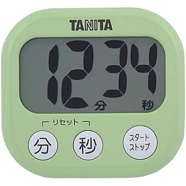 Tanita Dekamie Timer TD-384 GR Kitchen Timer with Magnet, Large Screen, 100 Minutes, Green