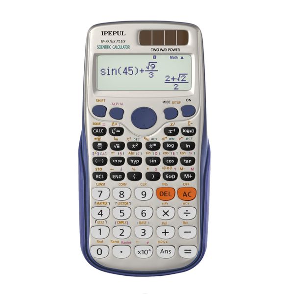 Scientific Calculators, IPepul Math Calculator with 417 Function, Solar Battery Power and 4-Line Display, School Supplies for Middle High College Students Teachers(991ES Plus)