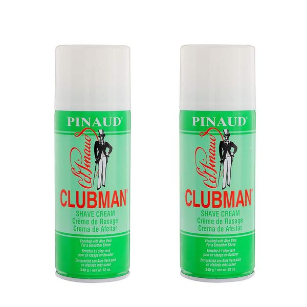 Clubman Pinaud Shave Cream, 12 oz x 2 pack