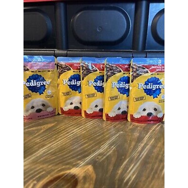 PEDIGREE PUPPY Soft Wet Dog Food 5 Count , 3.5 oz Pouches