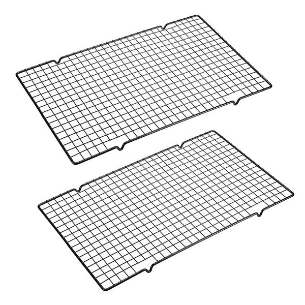 OwnMy Set of 2 Baking Cooling Rack, 10” x 16” Non-Stick Heavy Duty Wire Oven Safe Cooling Rack for Roasting and Baking