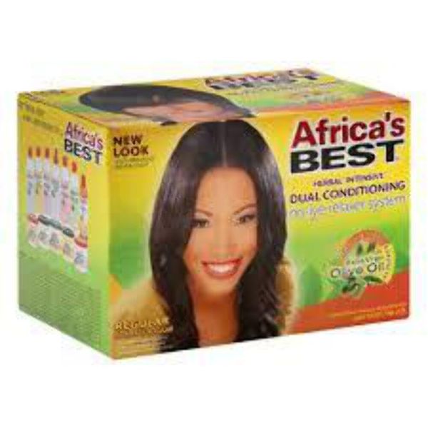 Africas Best Herbal Intensive Dual Conditioning No Lye Relaxer System With Olive Oil