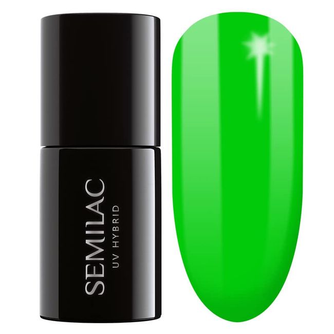 SEMILAC 041 Caribbean Green Nail UV Gel Polish | Long Lasting and Easy to Apply | Soak off UV/Led | Perfect for Home and Professional Manicure and Pedicure 7 ml