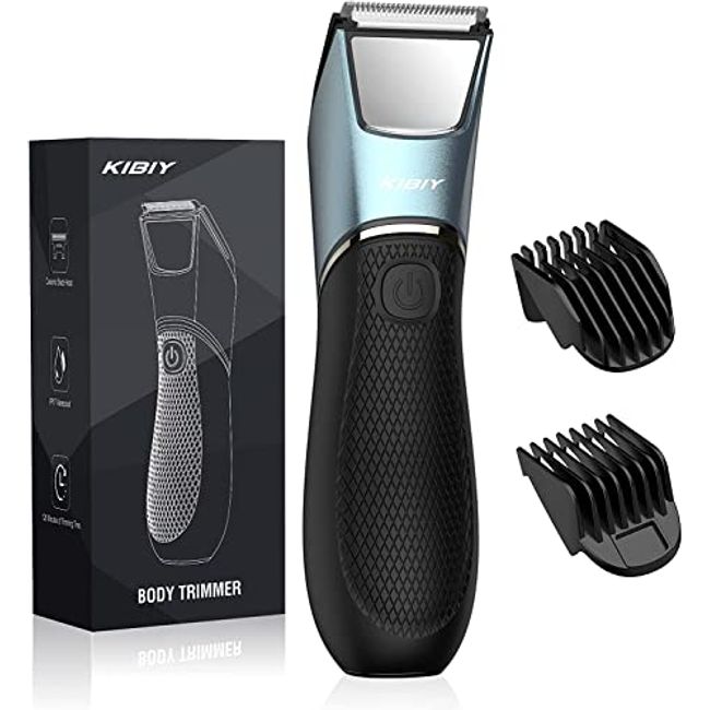 Body Groomer Men, Kibiy Balls Trimmer, Electric Groin Hair Trimmer, Waterproof Wet/Dry Hair Clippers, Body Shavers for Men, Pubic Hair Razor with LED Light and Mirror, Rechargeable, Body Groomer