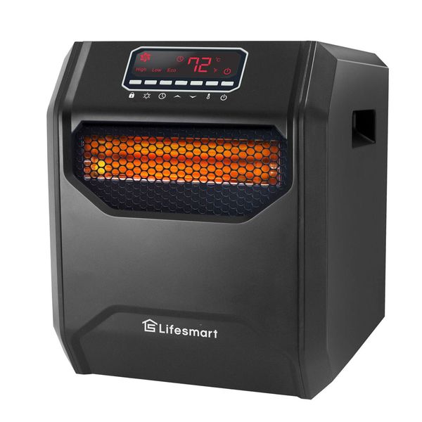 LifeSmart LifePro 1500W 6 Element Infrared Large Room Space Heater w/ Remote