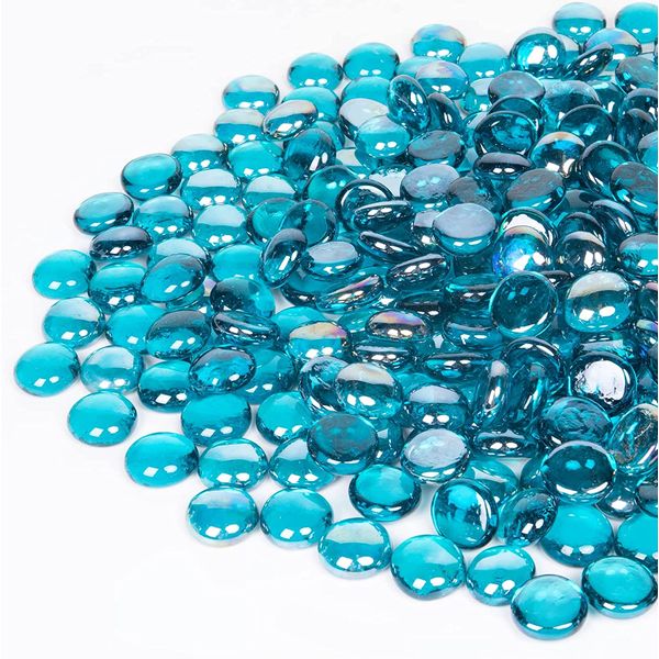 20LB Fire Glass Beads for Propane Fire Pit, Fireplace, Flat Glass Marbles for Va