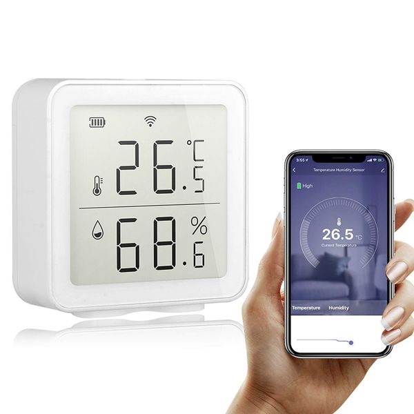 Splenssy Room Thermometer Hygrometer, WiFi Intelligent Wireless Digital Thermometer baby Thermomenter with Alarm Function for Bedroom, Baby Room, Warehouse, Cellar, Car